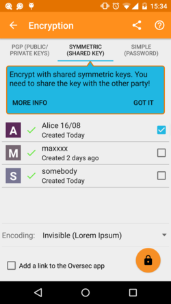 Encryption Parameters Symmetric